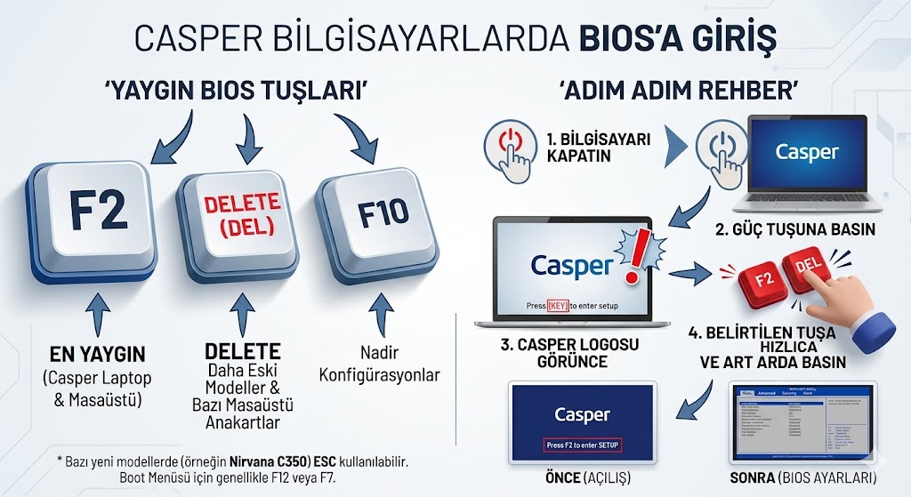 Casper Bios Tuşu