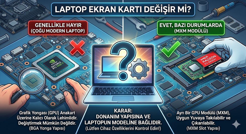 Laptop Ekran Kartı Değişir Mi
